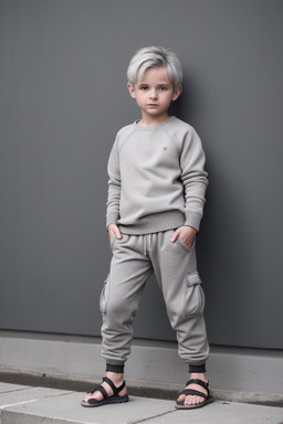 Czech child boy with  gray hair