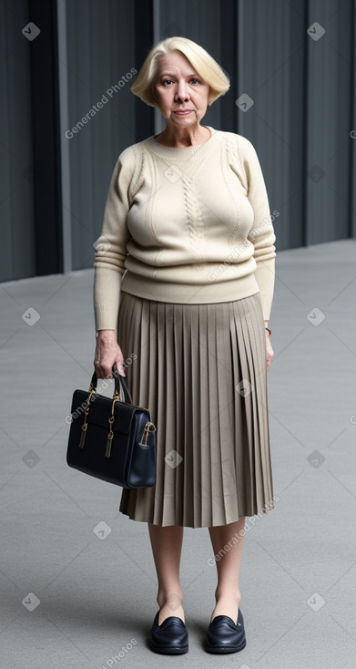 Caucasian elderly female with  blonde hair