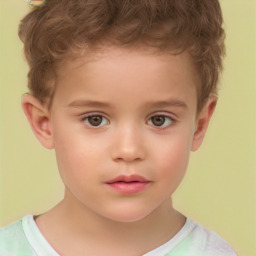 Neutral white child male with short  brown hair and brown eyes