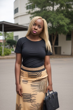 Zimbabwean adult female with  blonde hair