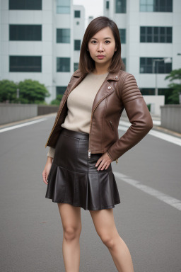 Singaporean adult female with  brown hair