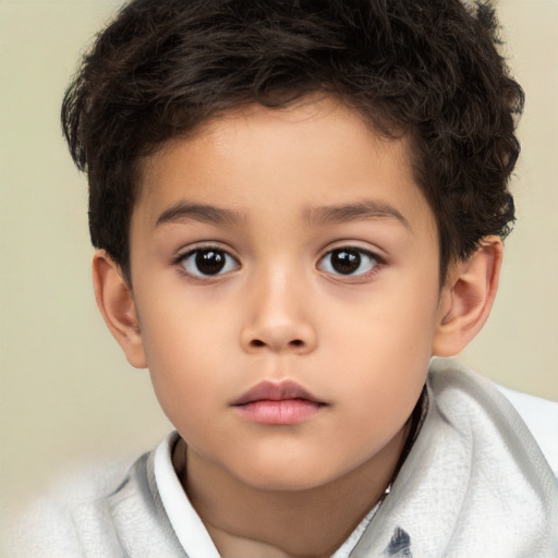 Neutral white child male with short  brown hair and brown eyes