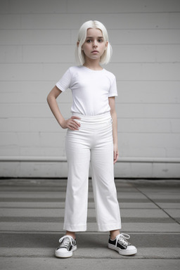 Uruguayan child girl with  white hair