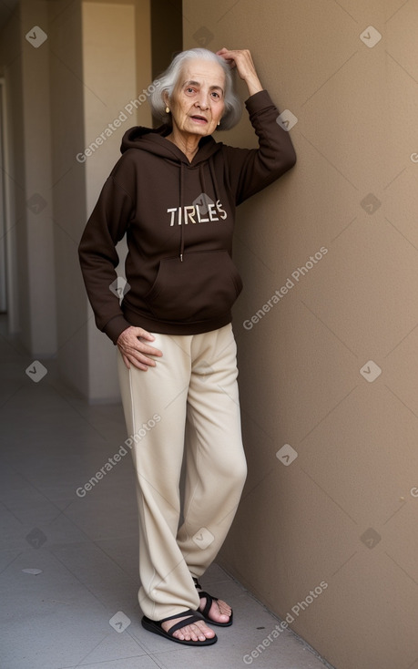 Israeli elderly female with  brown hair