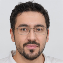 Neutral white adult male with short  brown hair and brown eyes