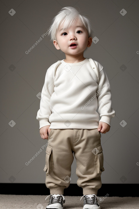 South korean infant boy with  white hair