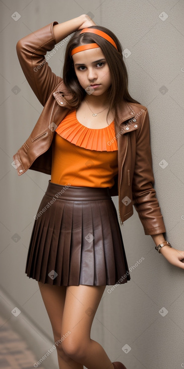 Puerto rican teenager girl with  brown hair