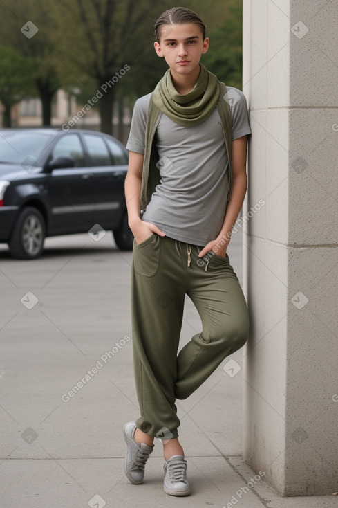 Romanian teenager boy with  gray hair