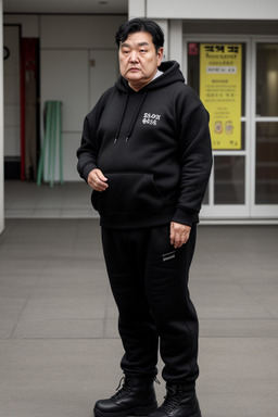 South korean elderly male with  black hair