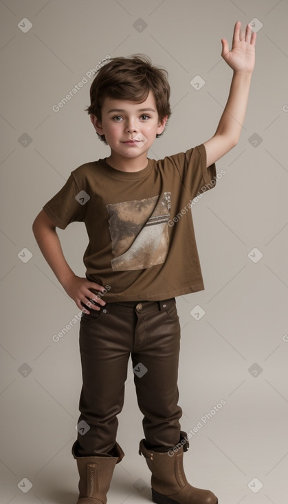 New zealand child boy with  brown hair