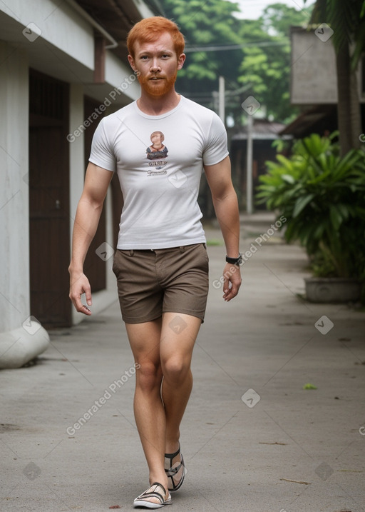 Indonesian adult male with  ginger hair