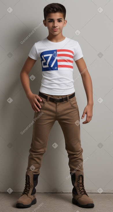 Puerto rican teenager boy with  brown hair