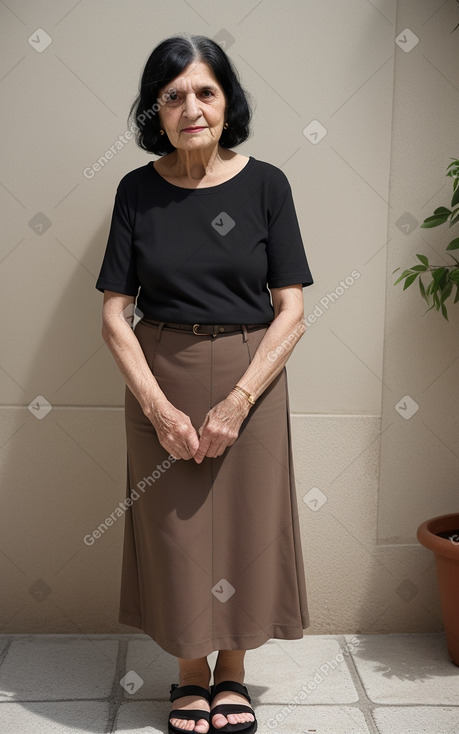 Greek elderly female with  black hair