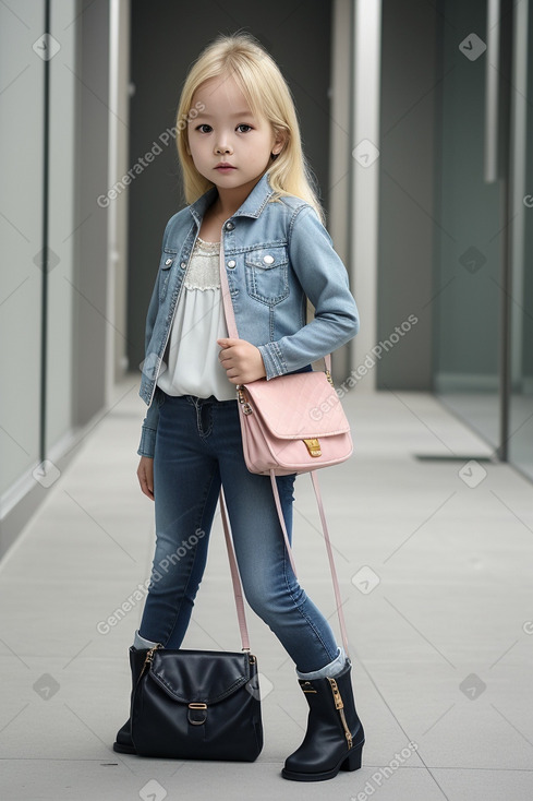 Korean child female with  blonde hair