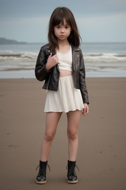 Chinese child female with  brown hair