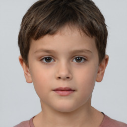 Neutral white child male with short  brown hair and brown eyes