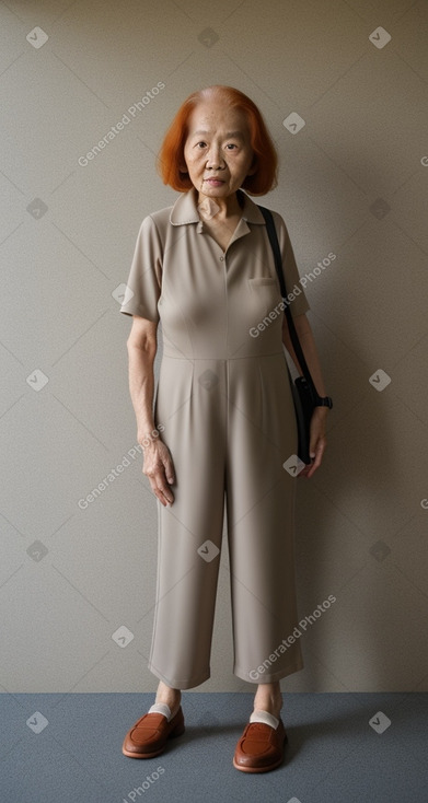 Singaporean elderly female with  ginger hair