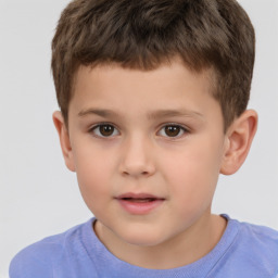 Neutral white child male with short  brown hair and brown eyes