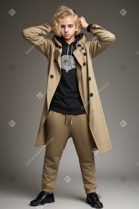 Jordanian teenager boy with  blonde hair