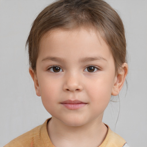 Neutral white child male with short  brown hair and brown eyes