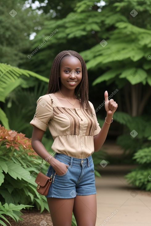 Senegalese young adult female with  brown hair