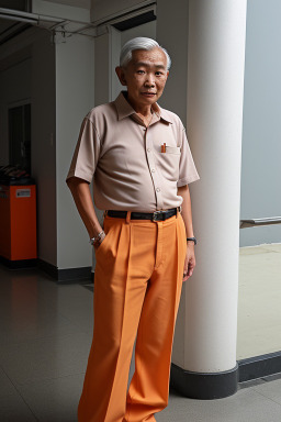 Singaporean elderly male with  gray hair