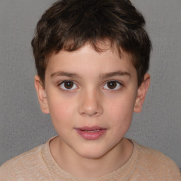 Neutral white child male with short  brown hair and brown eyes