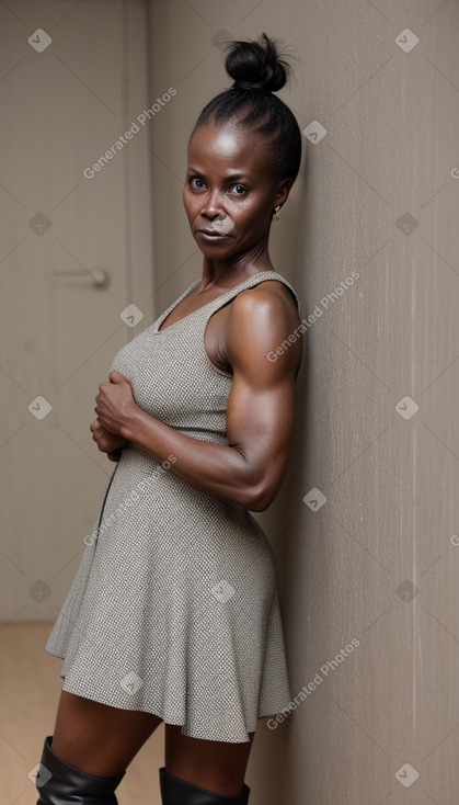 Ugandan middle-aged female with  gray hair