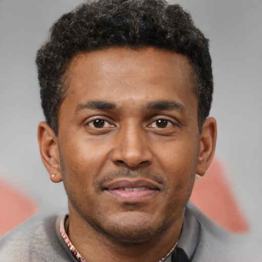 Neutral latino young-adult male with short  brown hair and brown eyes