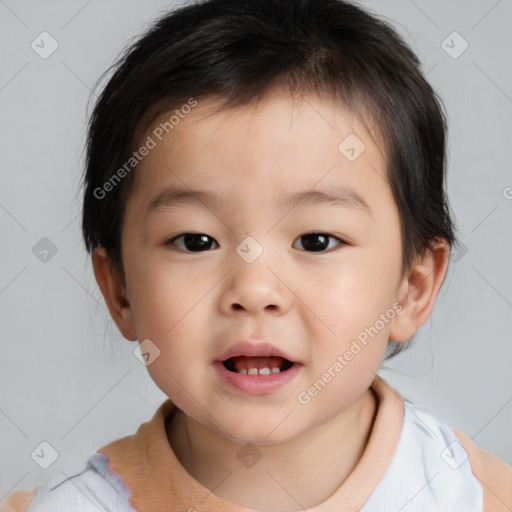 Neutral white child male with short  brown hair and brown eyes