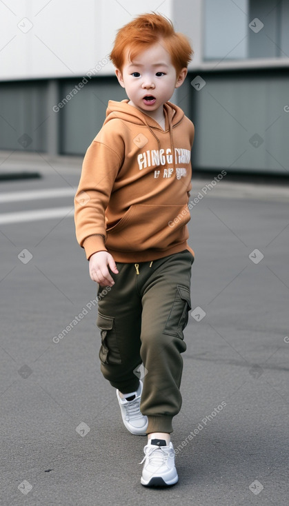 Korean infant boy with  ginger hair