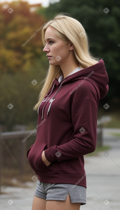 Caucasian adult female with  blonde hair