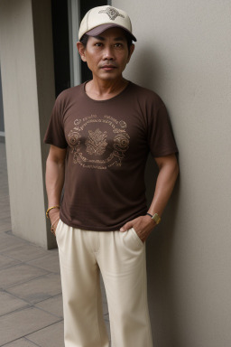 Indonesian middle-aged male with  brown hair