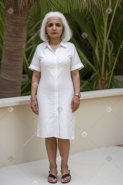 Libyan 45 years female with  white hair