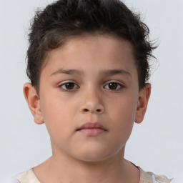 Neutral white child male with short  brown hair and brown eyes