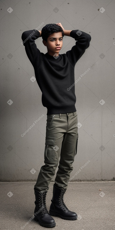 Panamanian teenager boy with  black hair