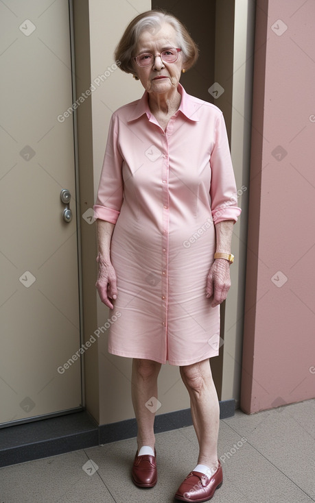 Elderly female with  brown hair