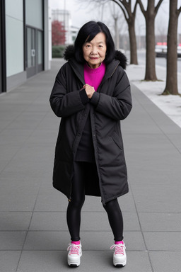 Chinese elderly female with  black hair