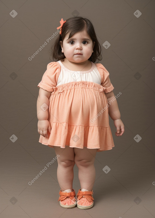 Uruguayan infant girl with  brown hair