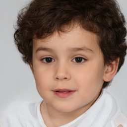 Neutral white child male with short  brown hair and brown eyes