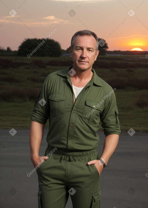 Irish middle-aged male with  brown hair