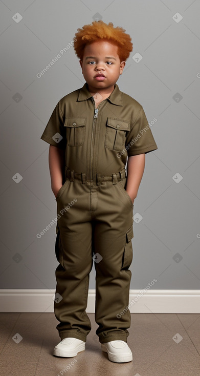 African american child boy with  ginger hair