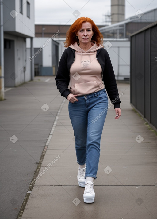 Spanish middle-aged female with  ginger hair