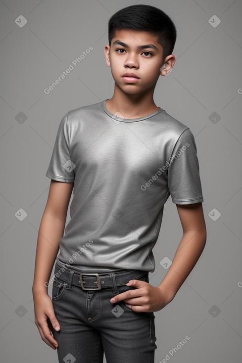 Filipino teenager boy with  gray hair