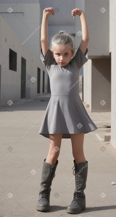 Israeli child girl with  gray hair