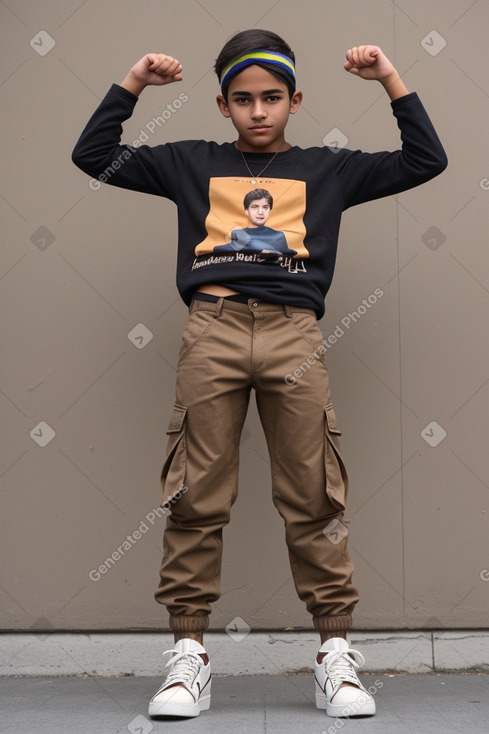 Ecuadorian teenager boy with  brown hair