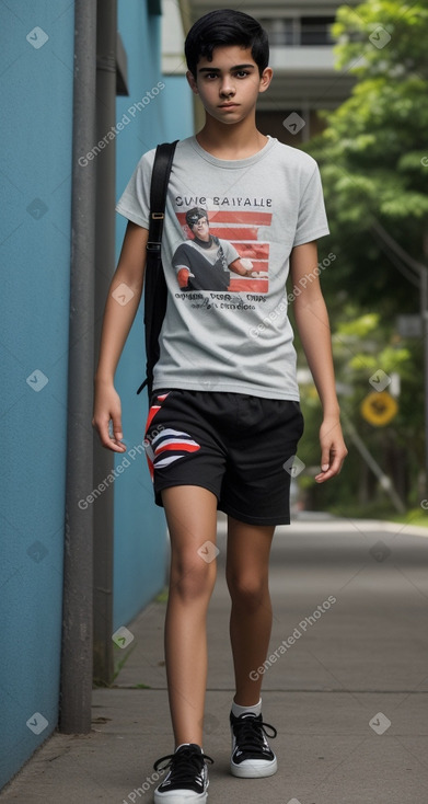 Costa rican teenager boy with  black hair