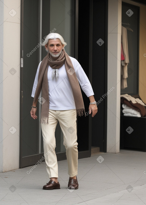 Brazilian middle-aged male with  white hair