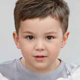 Neutral white child male with short  brown hair and brown eyes