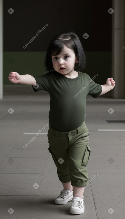 British infant girl with  black hair